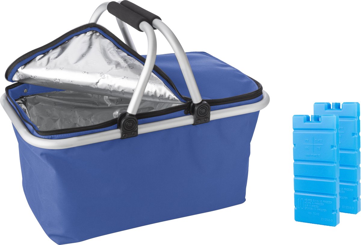 Boodschappenmand met koelvak | blauw | met 2 koelelementen