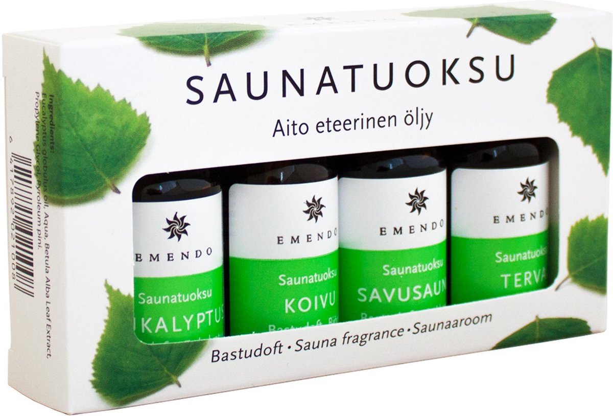 Emendo - 4 sauna luchtjes van 10 ml - eucalyptus