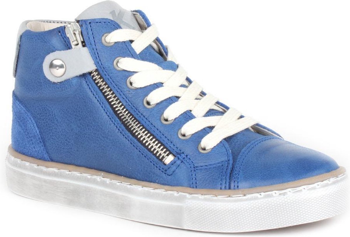 Kickers - Kick J.Bottien 46031k - Gesloten Schoenen - Jongens - Blauw - Vitello sk Cobalto - Sneakers - jongensschoenen - lederen schoenen