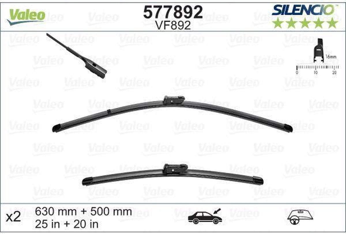 Valeo 577892 Wiper Blades 630+500 Set of 2