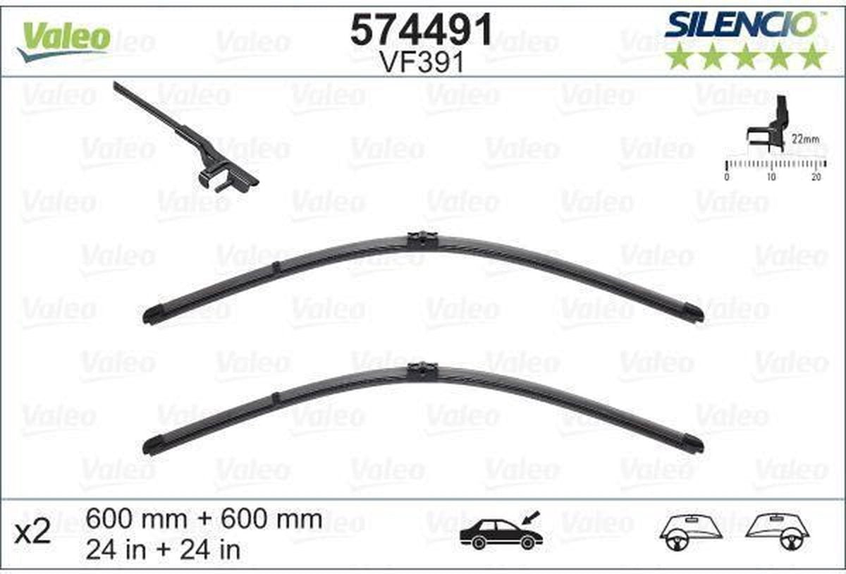 Silencio VM391 Flat Wiper Blade Set