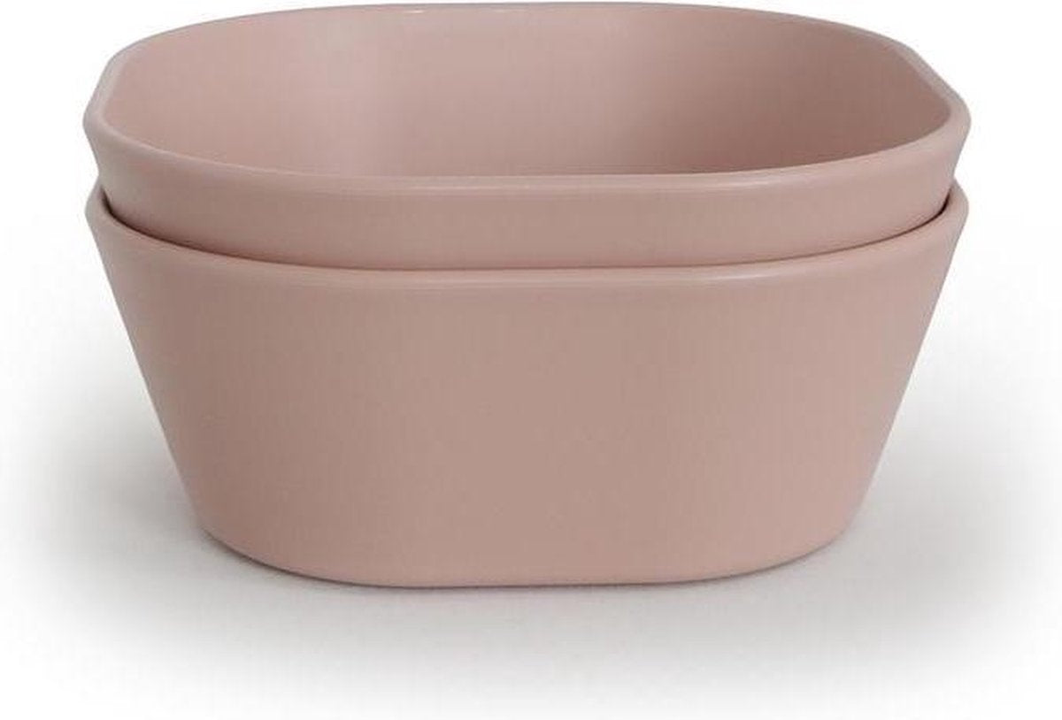 Mushie kom vierkant blush - set van 2 Roze - Siliconen - Breekbaar: N - Magnetron: Y - Vriezer: Y - Oven: Y - Vaatwasser: Y