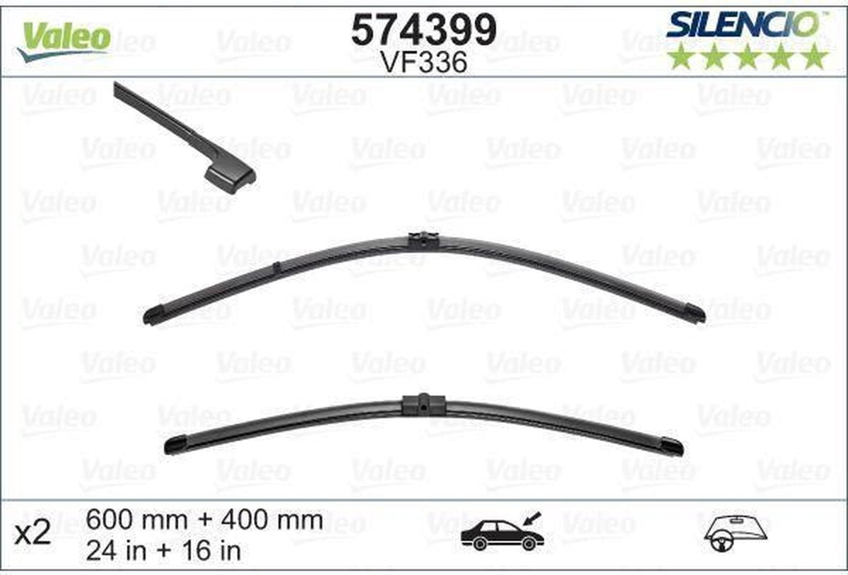 Silencio VM336 Flat Wiper Blade Set