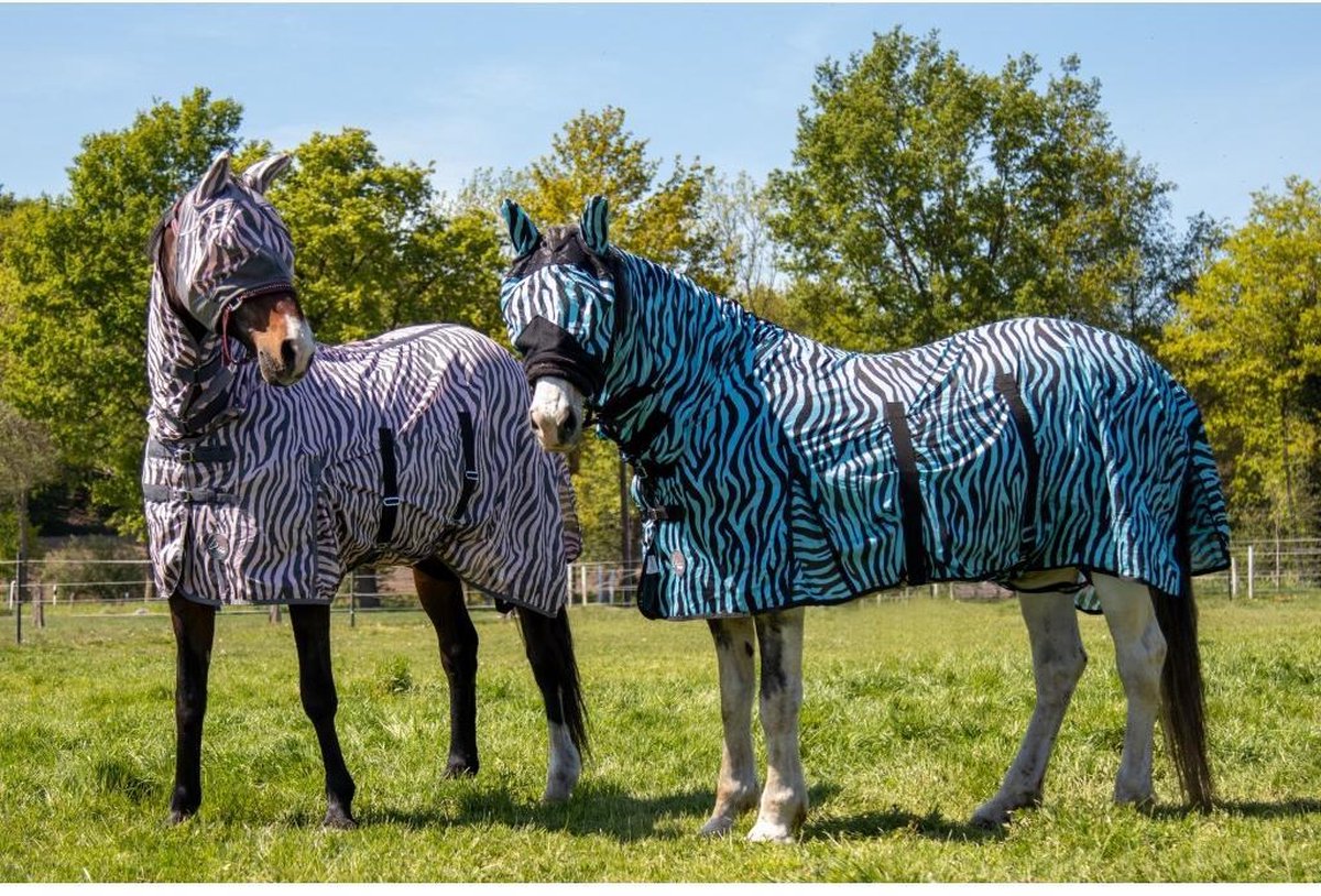 Vliegendeken met hals zebra rose maat 175