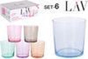 Set van 6 pastelkleurige glazen - LAV - 34.5cl - 6 verschillende pasteltinten