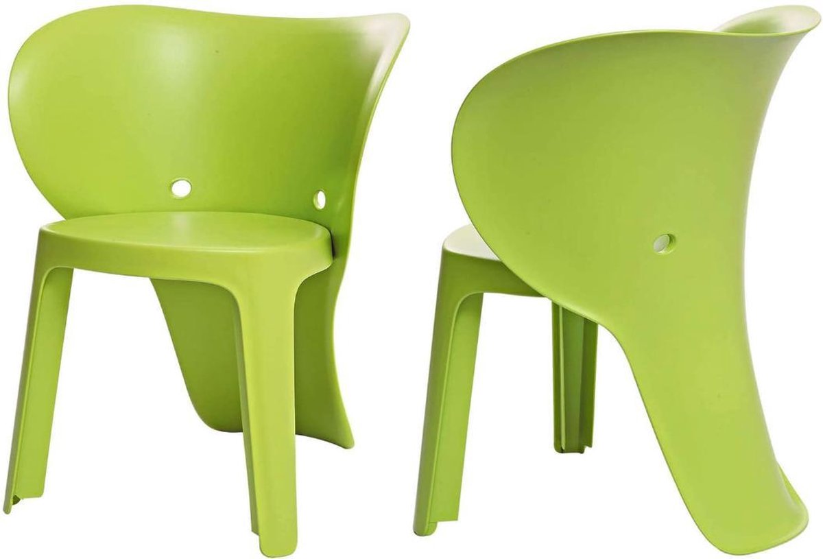 Simpletrade Kinderstoel - Stoelen - Olifant - Set van 2 - Groen - 48x55x41 cm