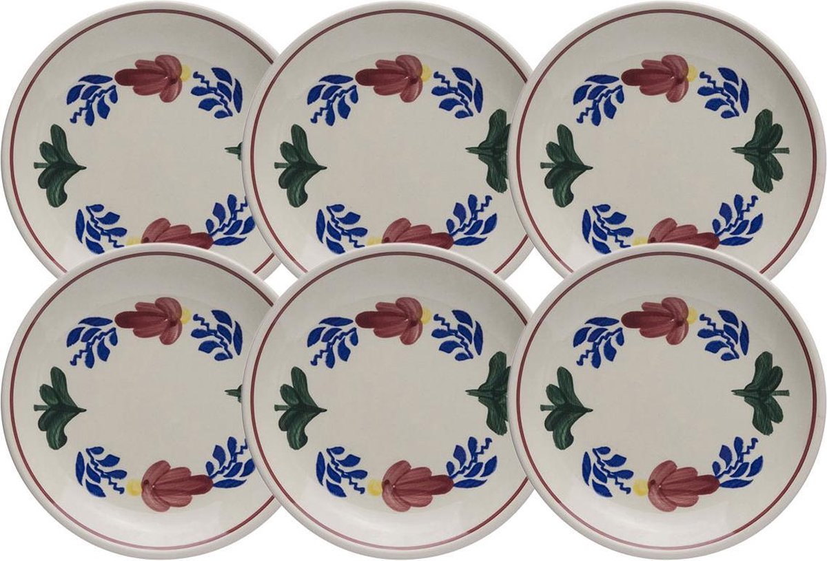 Boerenbont Set van 6 Petit Four Bordjes 11 cm