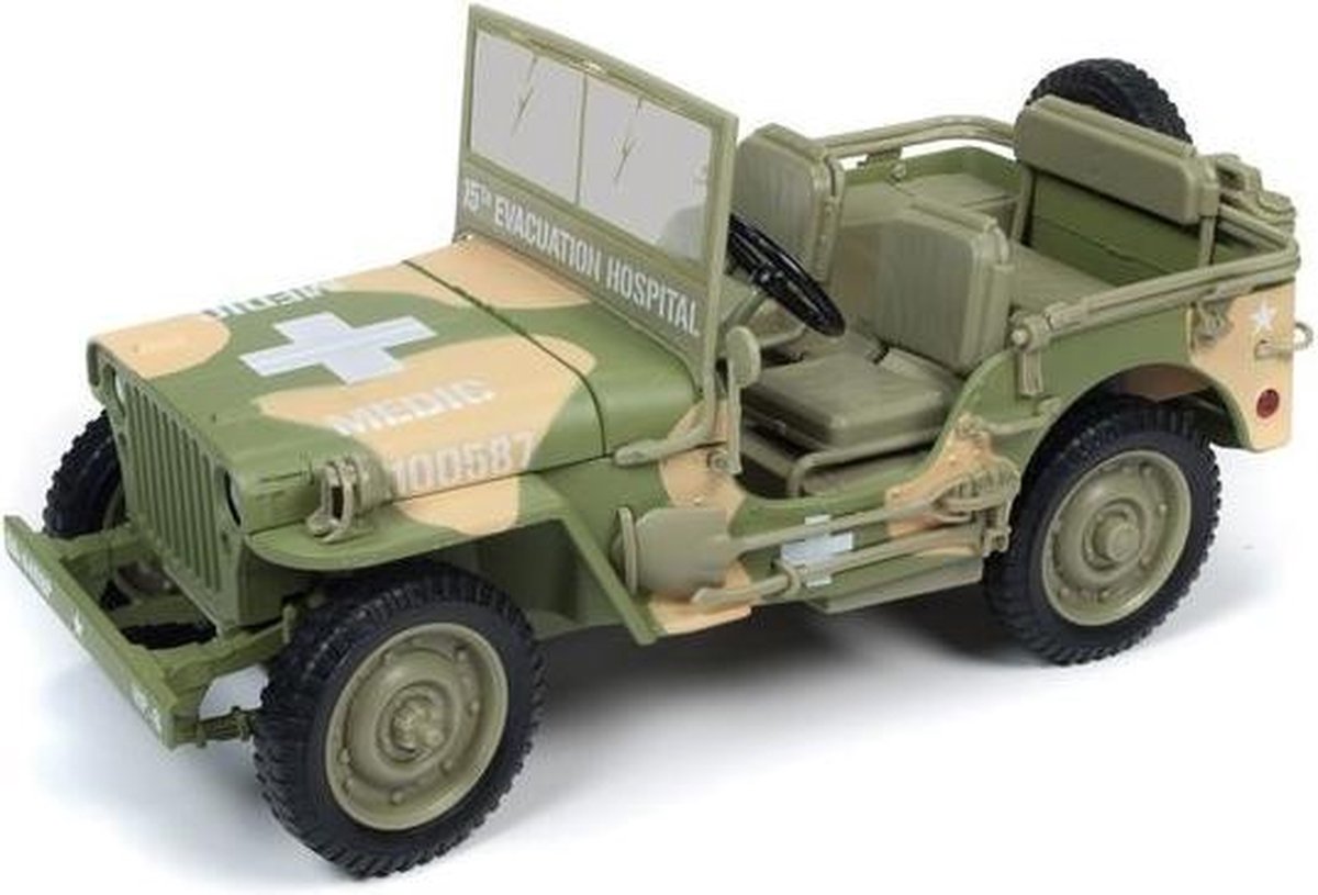 Willys MB Jeep WWII 15th Evacuation Hospital - 1:18 - Auto World