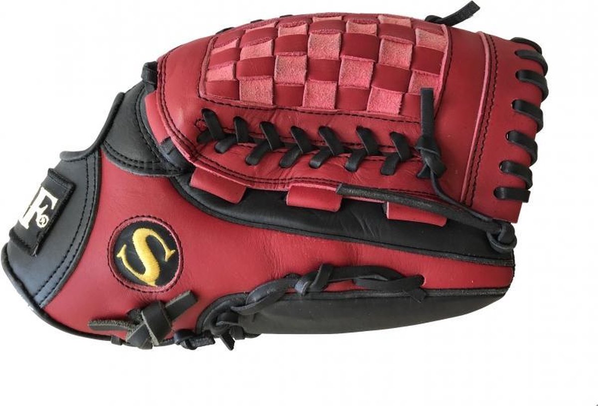 SAF Pro Staff Gold Honkbal Handschoen - Black/Red - 12
