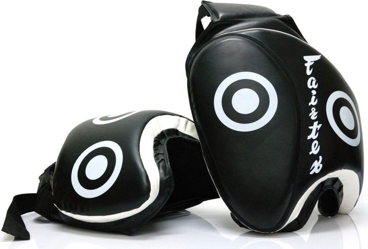 Fairtex been-trapkussen zwart/wit 1paar