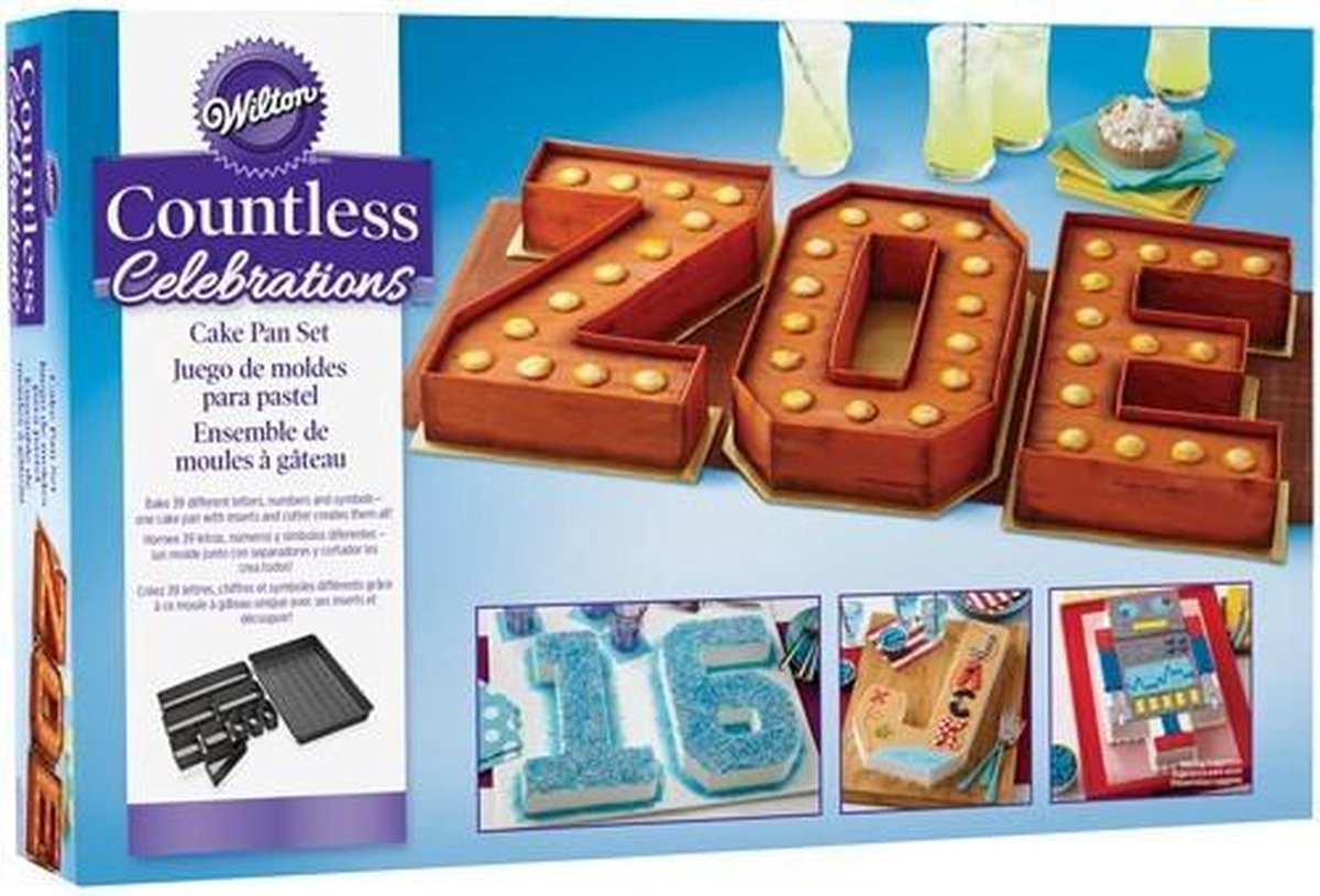 Wilton - Bakvorm - Cijfers & Letters - Countless Celebrations Cake Pan - Vaatwasserbestendig - Staal