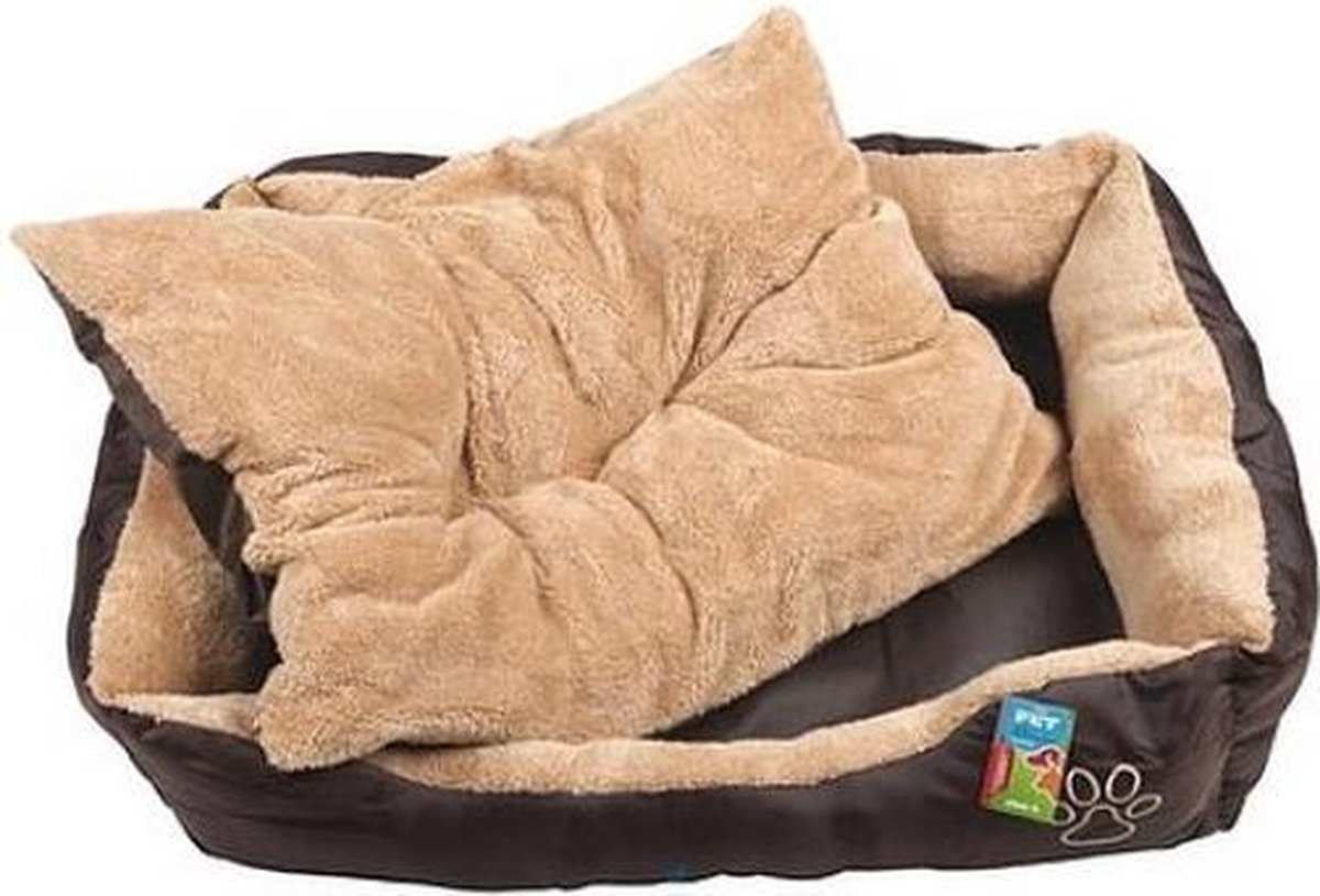 TA Dierenmand met kussen - 75x55x15 cm - Polyester - Bruin