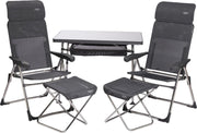 Crespo - Set 213 Classic - Tafel met 2 stoelen en voetenbankjes en accessoires - Donker grijs (40)