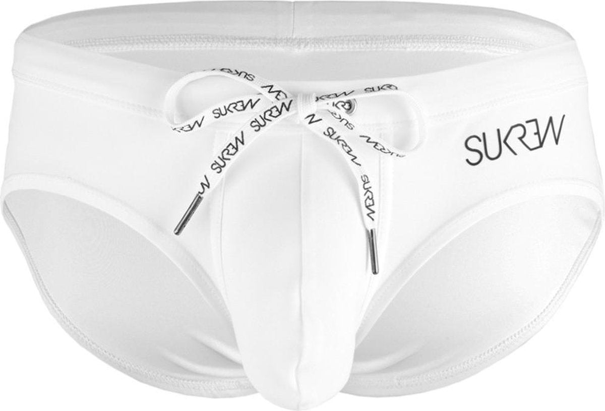 Sukrew Torrent Swim Brief Zwembroek Wit - Maat M - Heren Zwemslip - Mannen zwembroek - Speedo