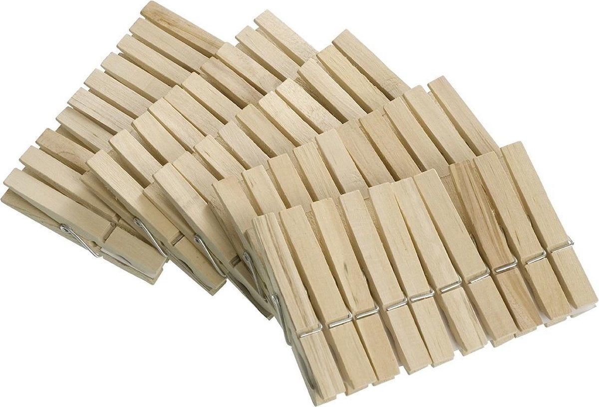 Wenko Wasknijpers 7 Cm Hout Naturel 50 Stuks
