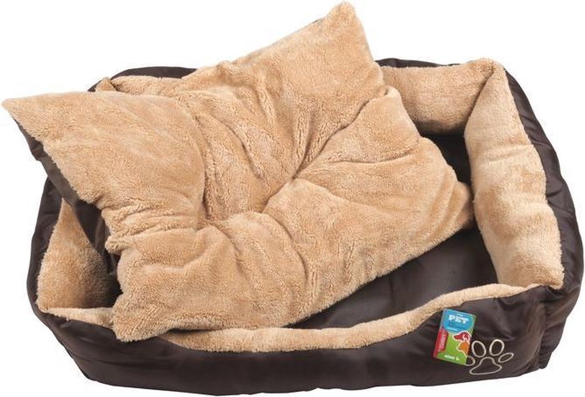 Hondenmand stof Pet comfort S 61x48x18cm bruin