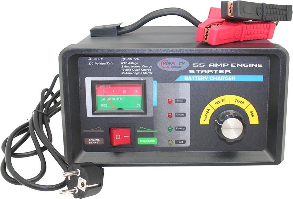 Hofftech Acculader 6 & 12Volt 10A met jumpstart