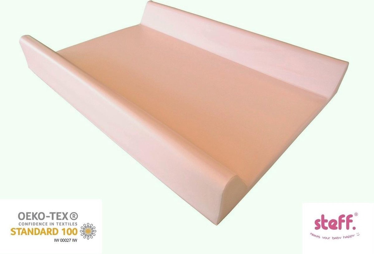 Steff - aankleedkussen - met opstaande randen 70x50 cm - poederroze - kwaliteitslabel OEKO-TEX standard 100