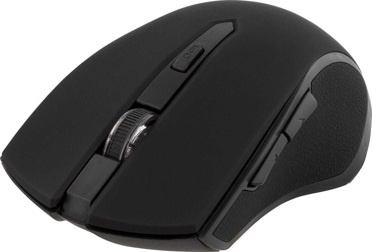 DELTACO MS-763 Draadloze optische muis 800-1600 DPI - 6 knoppen met scroll - Zwart