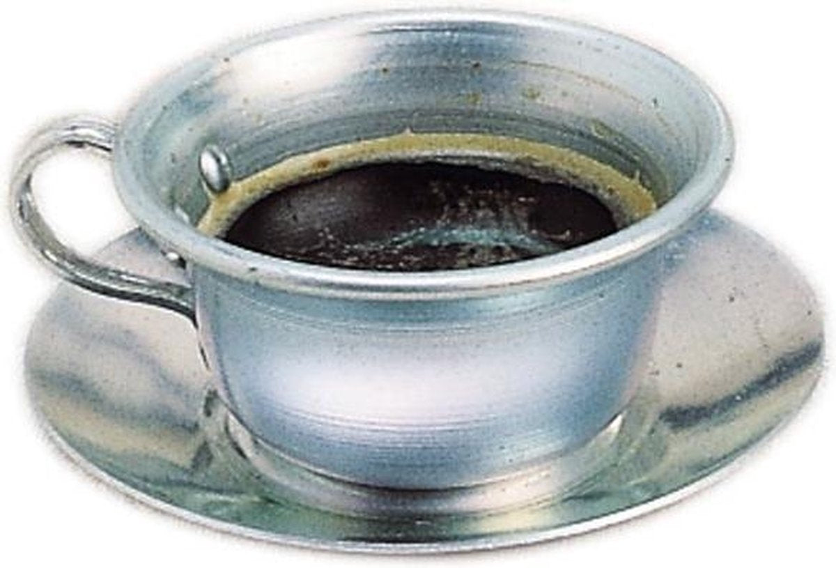 Glückskäfer Thee-/koffiekopje Met Schaaltje Metaal 10 X 4 Cm