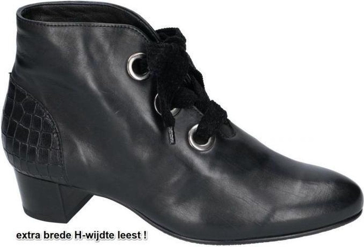 Hassia -Dames -  zwart - enkellaarzen - maat 41