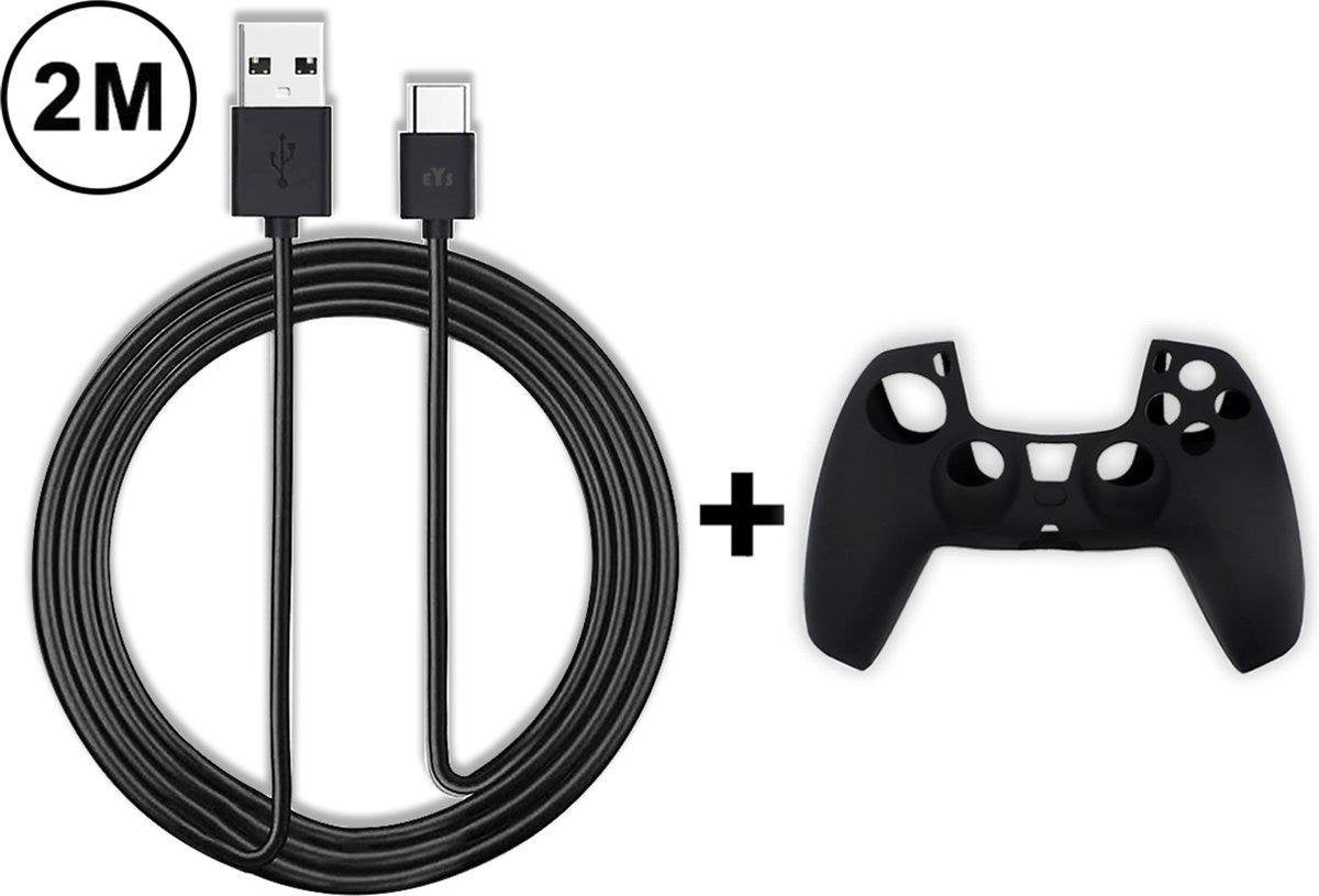 EYSLife PS5 Oplaadkabel - 2 Meter - High Speed - Inclusief Controller Beschermhoesje - PlayStation 5 Oplaadstation - Dualsense - PS5 Accessoires