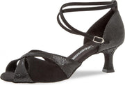 Salsa Schoenen Dames Diamant 141-077-084 – Dansschoenen Latin – Zwart Suède – 5 cm Hak – Maat 38