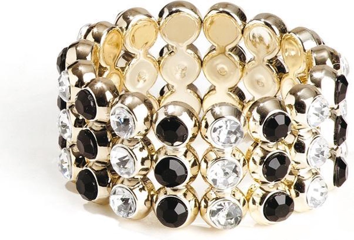 Armband kleine bling zilver/zwart