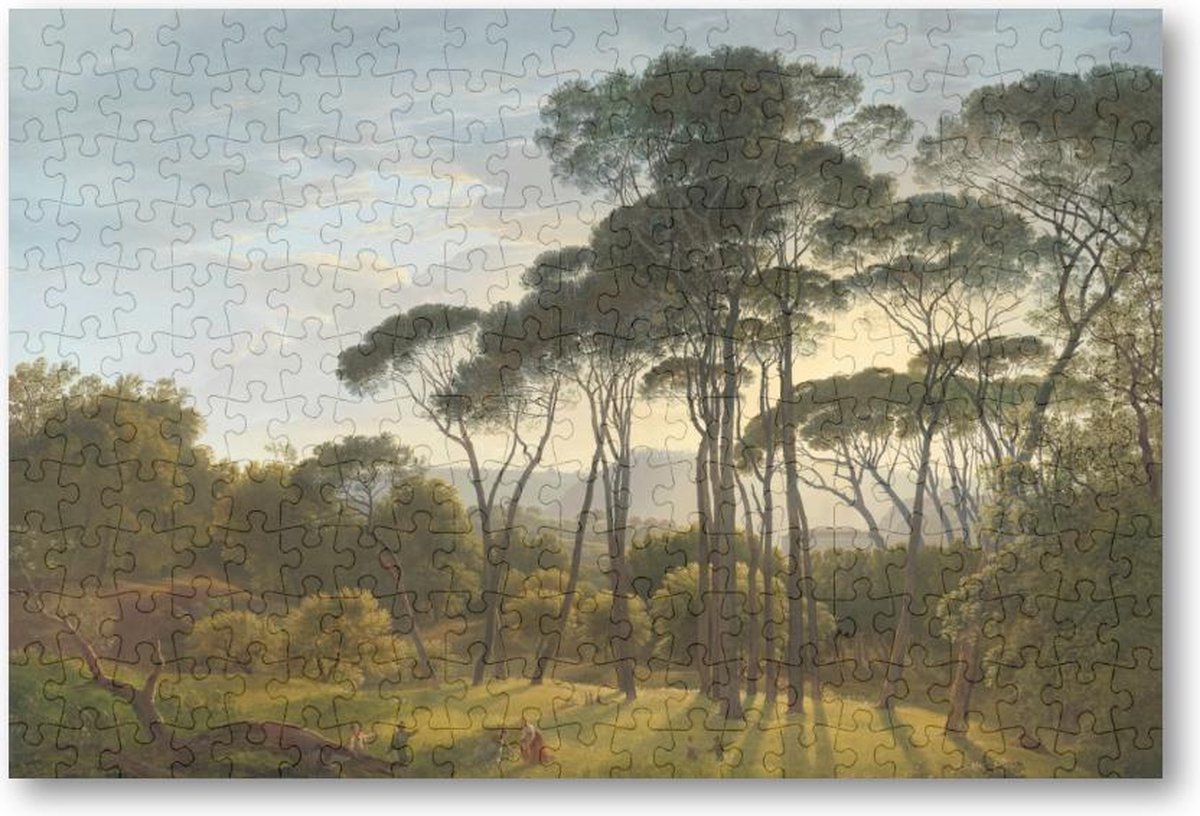 Italiaans landschap met parasoldennen te Rome - 252 Stukjes puzzel voor volwassenen - Hendrik Voogd - Meesterwerken