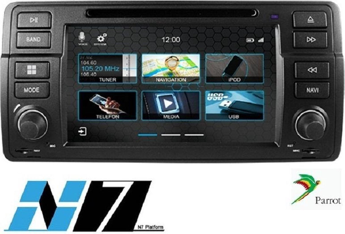DVNN7E46PRO Navigatie BMW E46 dvd parrot carkit usb tmc DAB+ apple carplay android auto