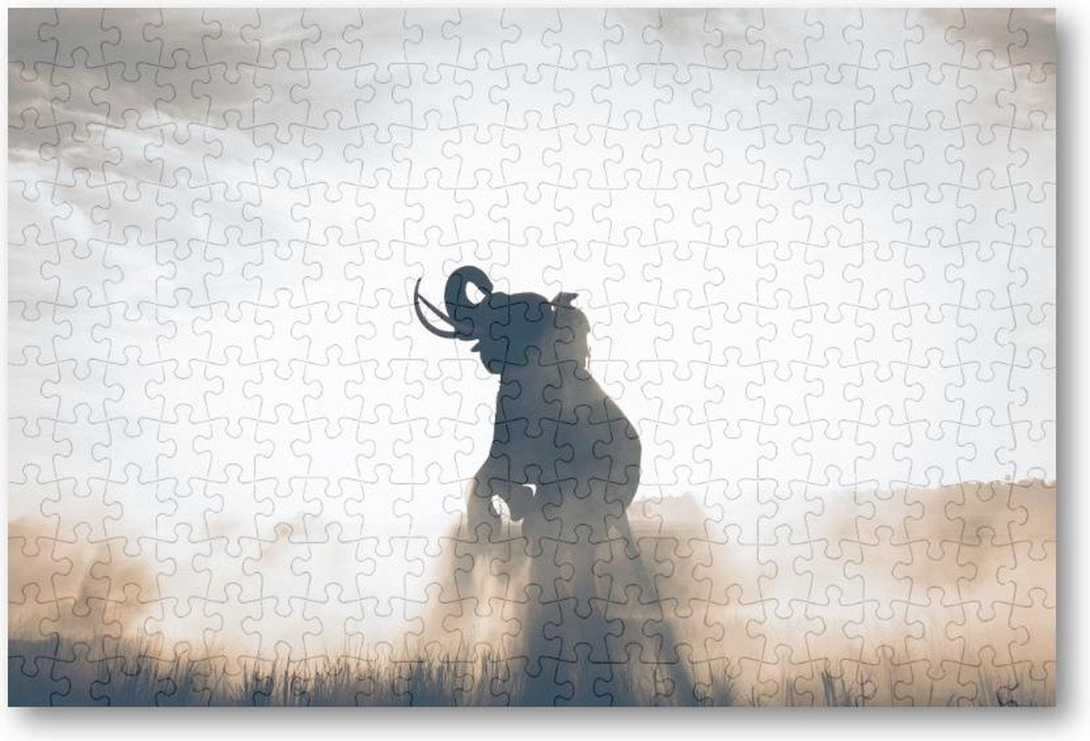 Olifant in Rijstveld - 252 Stukjes puzzel voor volwassenen - Dieren