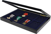 SAFE Elegante lakhouten vitrine geschikt voor medailles en spelden - 380 x 260 x 45 mm