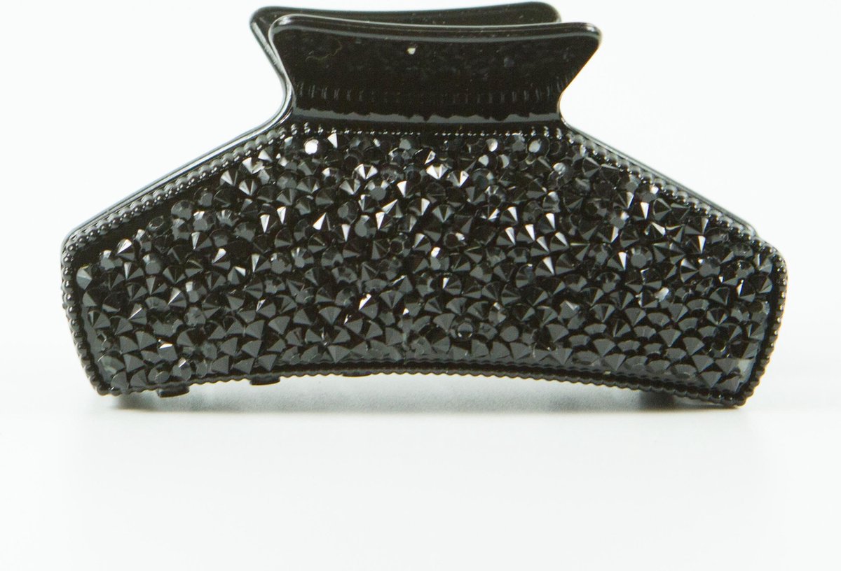 Haarklem hoog strass zwart