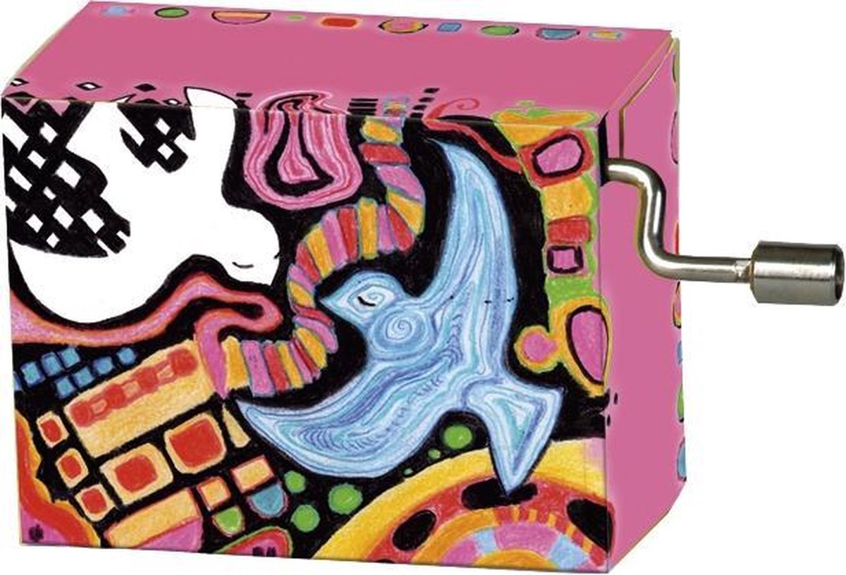 Muziekdoosje bonte kunst Doves met melodie Free as the wind