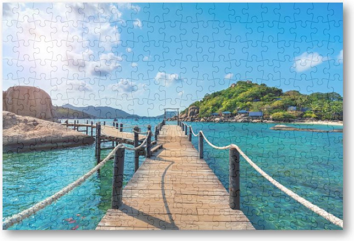 Houten Brug in Thailand - 252 Stukjes puzzel voor volwassenen - Landschap - Natuur
