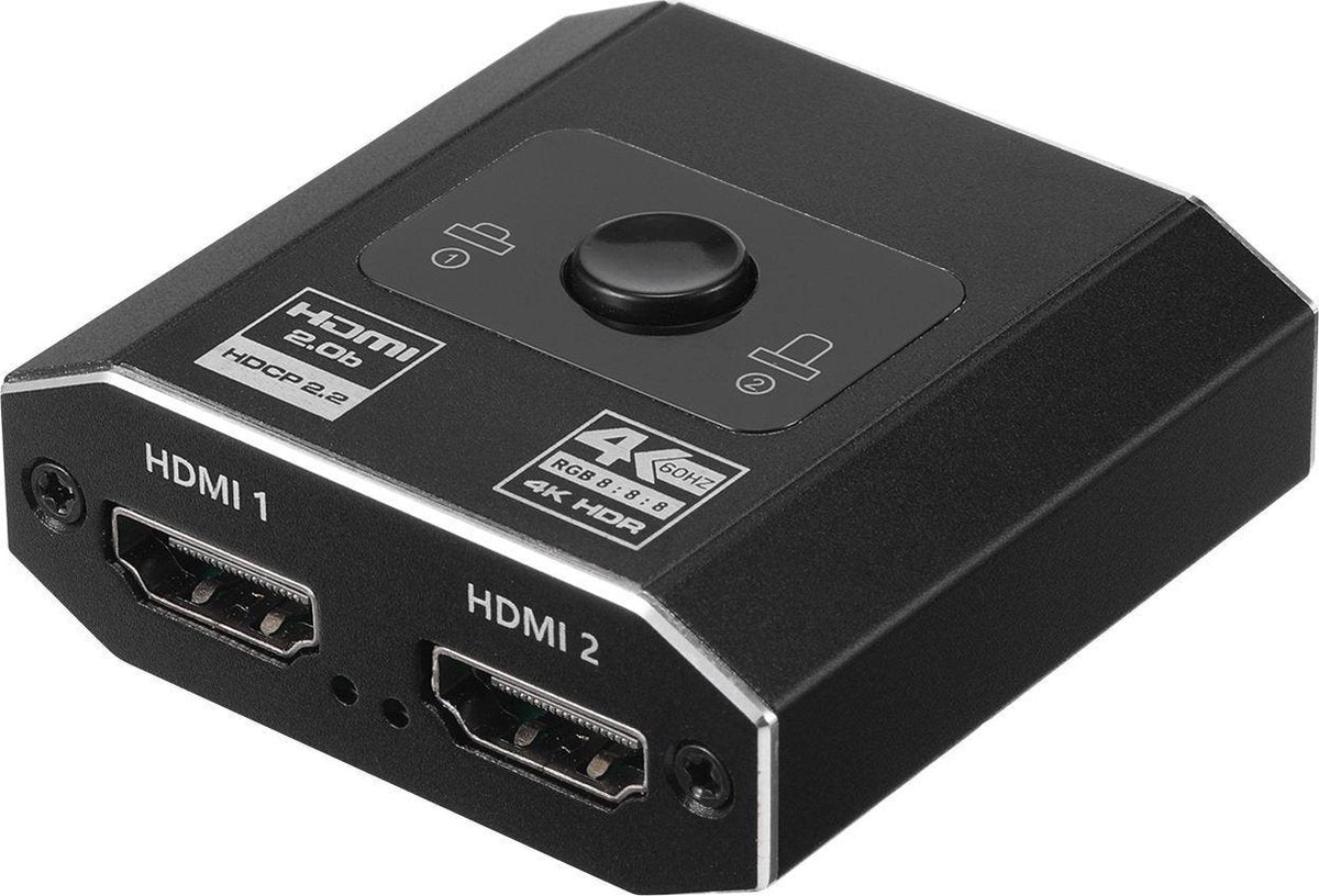 Bidirectionele 2.0b HDMI-Schakelaar | Tweerichtings HDMI Switch 1-in-2-Out / 2-in-1-Out | Ondersteunt 4K 3D 1080P Ultra HD HDR HDCP