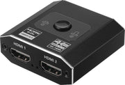 Bidirectionele 2.0b HDMI-Schakelaar | Tweerichtings HDMI Switch 1-in-2-Out / 2-in-1-Out | Ondersteunt 4K 3D 1080P Ultra HD HDR HDCP