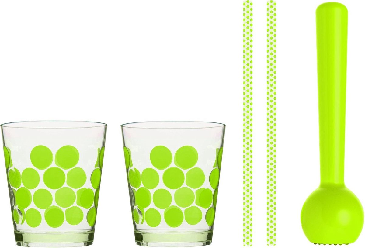 Zak!Designs DotDot Cocktailset - 2 Personen - Kiwi Groen