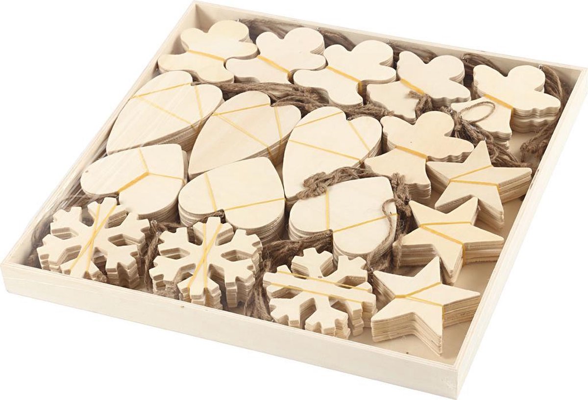 Christmas Ornaments. 9-11 cm. 4 mm. plywood. 90 pc