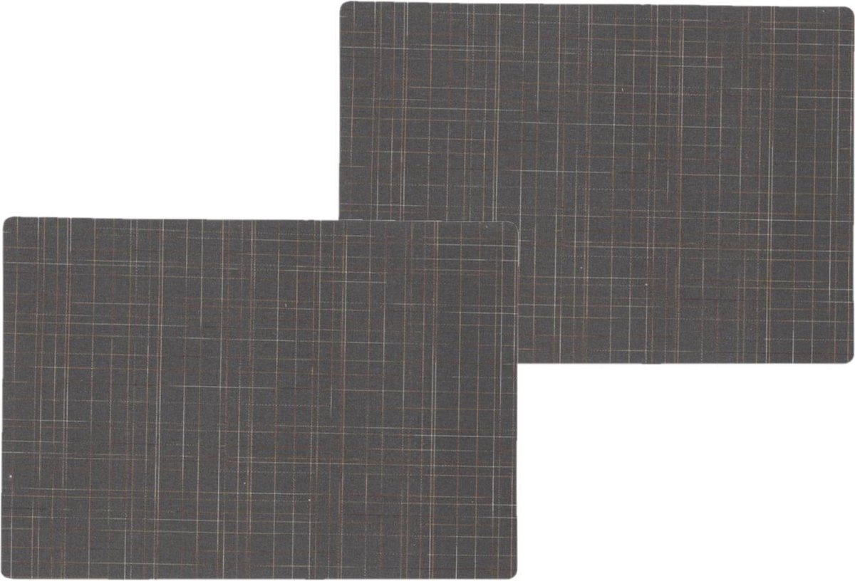 10x stuks stevige luxe Tafel placemats Liso grijs 30 x 43 cm - Met anti slip laag en Teflon coating toplaag