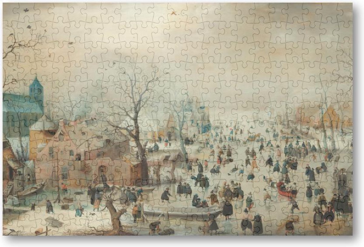 Winterlandschap met schaatsers - 252 Stukjes puzzel voor volwassenen - Hendrick Avercamp