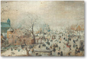 Winterlandschap met schaatsers - 252 Stukjes puzzel voor volwassenen - Hendrick Avercamp