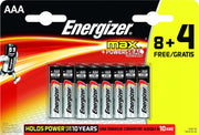 Energizer Batterijen MAX Alkaline AAA 8+4
