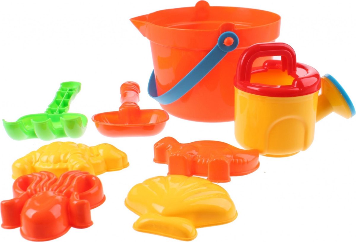 Yello Strandset Met Gieter 8-delig Oranje 16 X 10 Cm