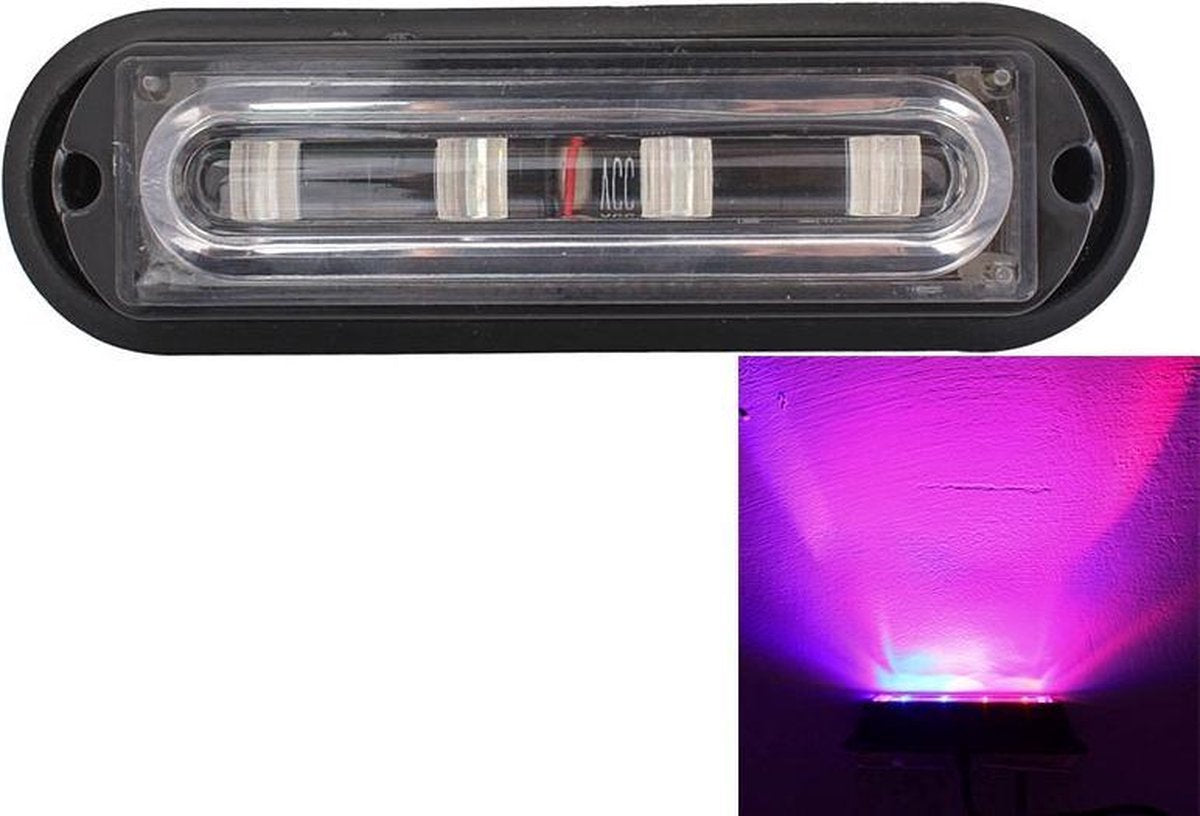 12W 720LM 4-LED rood + blauw licht 18 flitspatronen Autostrobe Noodwaarschuwingslamp Lamp