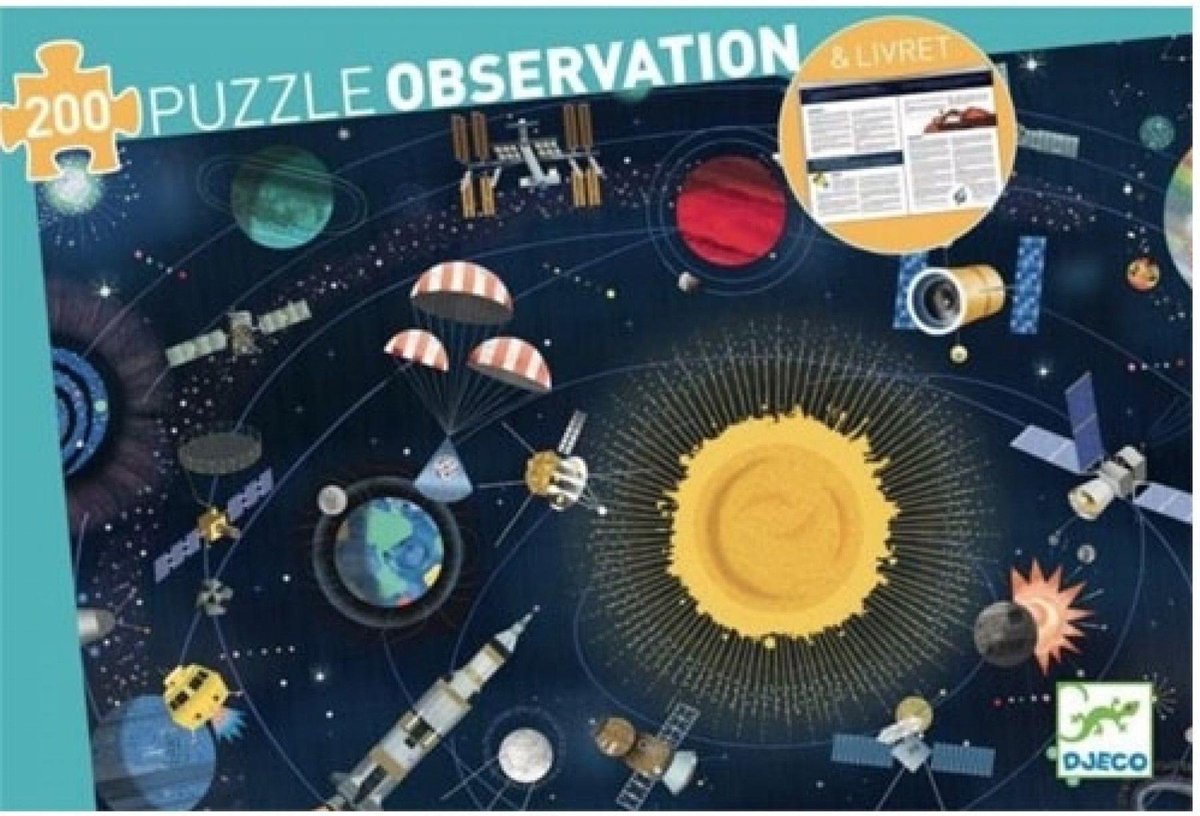 Djeco - Puzzel 200 stukjes - De Ruimte + Boekje