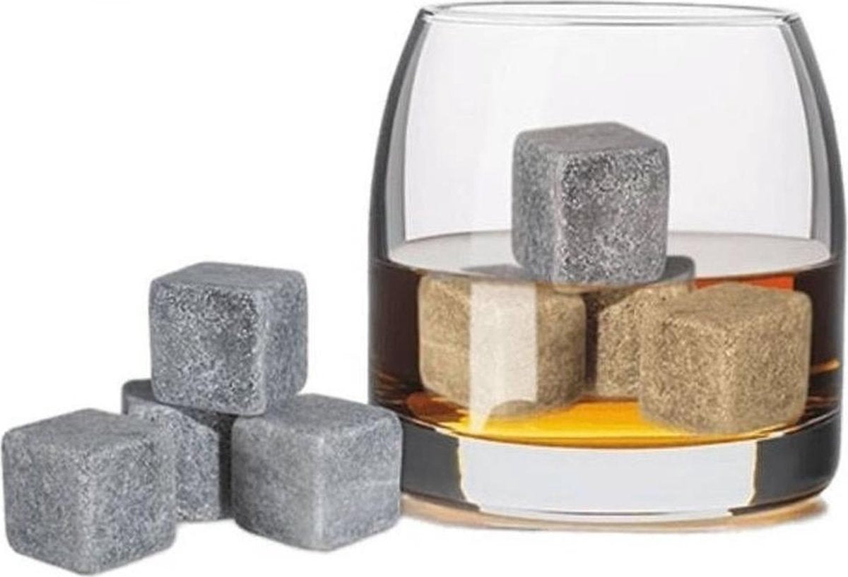 Innovagoods Whisky Stenen - Set van 4 - Inclusief Fluwelen Bewaarzakje