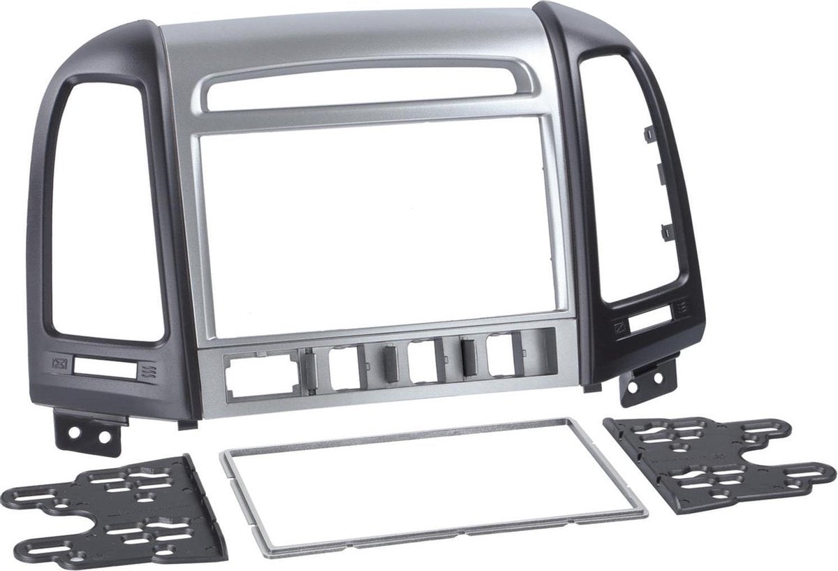 2-DIN Paneel Hyundai Santa Fé 2011-2019 Kleur: Zilver/Zwart