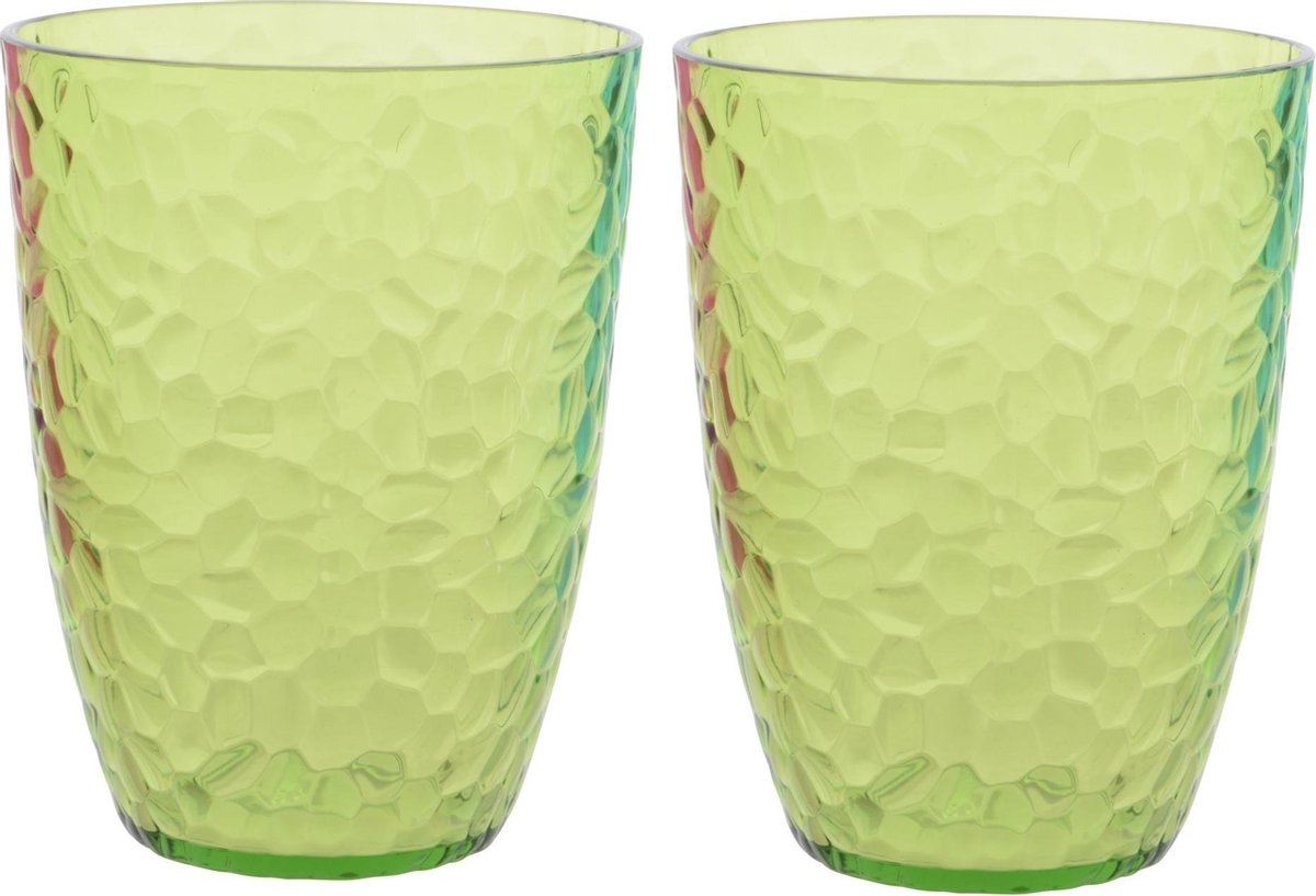 2x stuks kunststof bekers groen 20 cl - Campingservies drinkbekers herbruikbaar