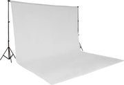 TecTake achtergrondsysteem fotografie - doek met statief - wit - 400780